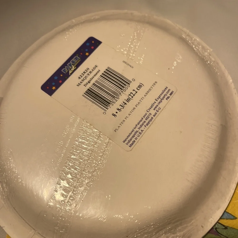Mardi Gras Masquerade Party  Paper Plates And‎ Napkins Lot With A Vintage Bag